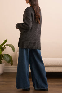 Puff Sleeve Cardigan - Black