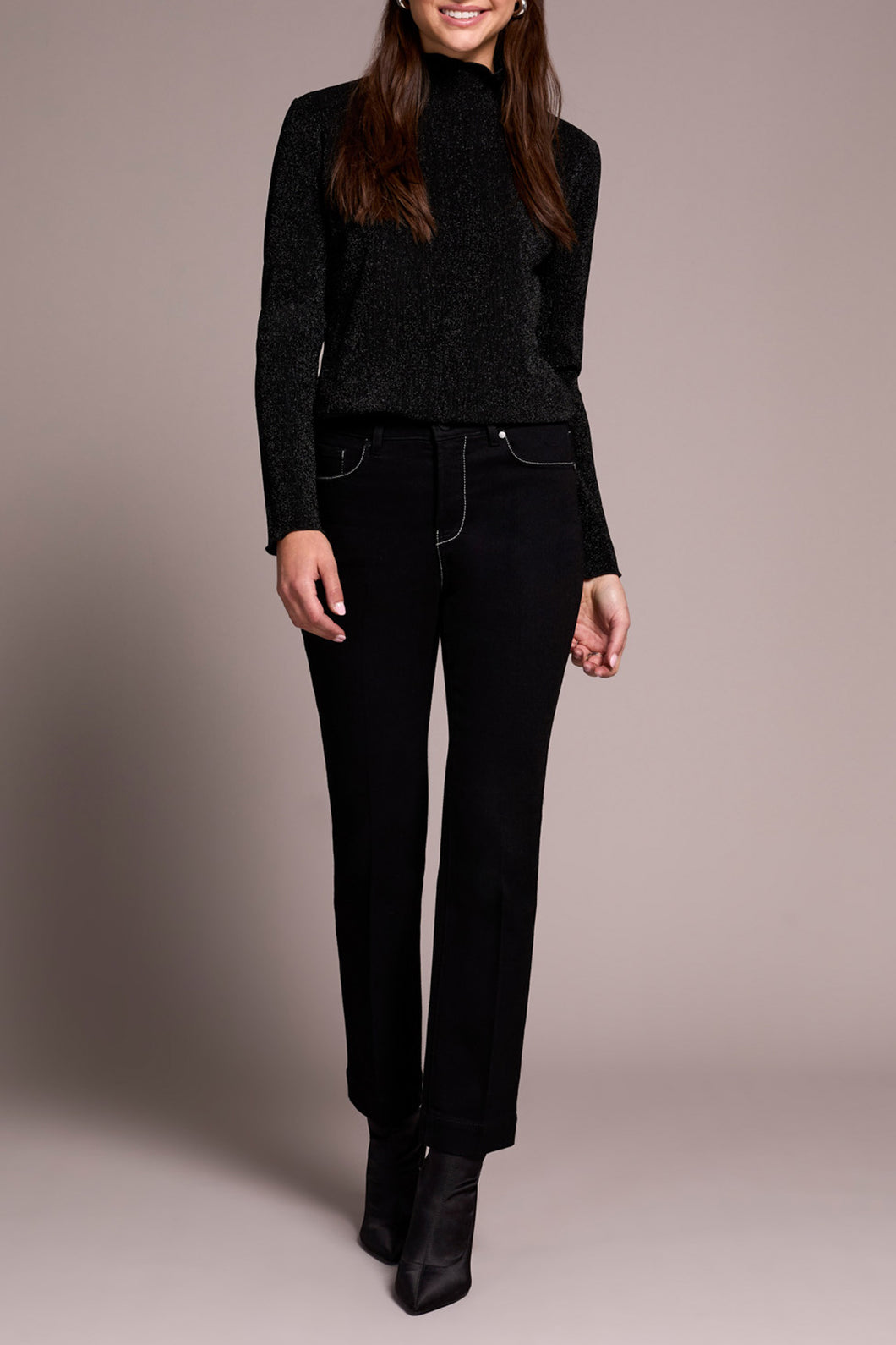 Sophia Straight Leg Pant with contrast stitch