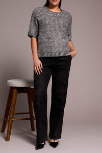 Cap Sleeve Sweater - Charcoal