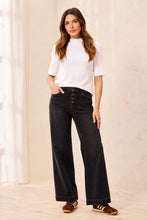 Load image into Gallery viewer, Audrey Comfort Stretch Wide Leg Crop Jean - Black
