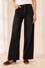 Load image into Gallery viewer, Audrey Comfort Stretch Wide Leg Crop Jean - Black
