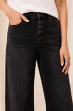 Load image into Gallery viewer, Audrey Comfort Stretch Wide Leg Crop Jean - Black
