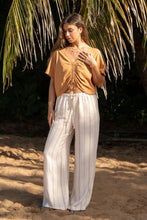 Load image into Gallery viewer, Wide Leg Linen Blend Pant - Striped
