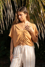 Load image into Gallery viewer, Drawstring Front Shell Blouse - Sandcastle
