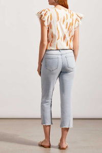 Audrey Straight Leg Crop Jean with Embroidery