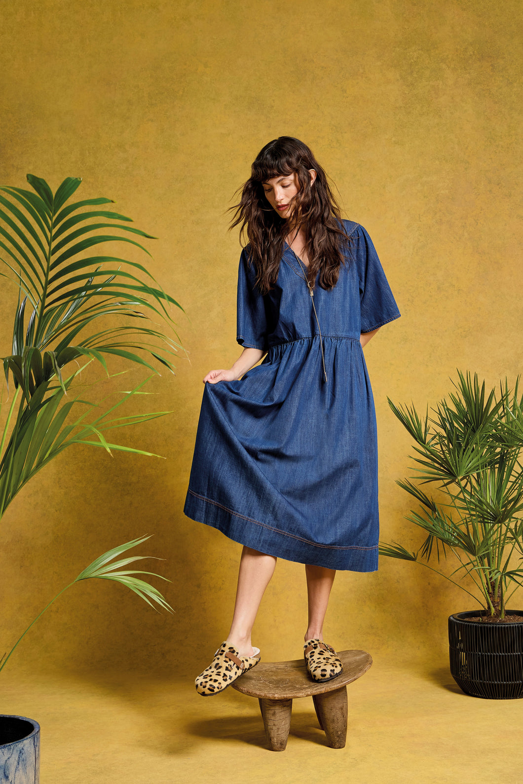 Leo Organic Cotton Denim Dress