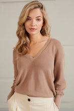 Load image into Gallery viewer, V Neck Sweater - Affogato Brown
