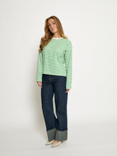 Load image into Gallery viewer, Denisa Organic Cotton Striped Long Sleeve - Green Briar
