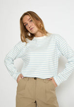 Load image into Gallery viewer, Denisa Organic Cotton Striped Long Sleeve - Skyway Blue
