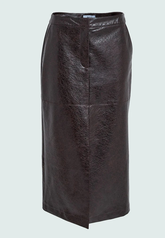Dorothea Faux Leather Skirt - Carafe