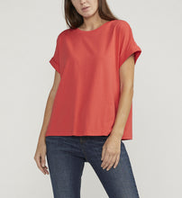 Load image into Gallery viewer, Drapey Luxe Tee - Salsa
