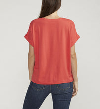 Load image into Gallery viewer, Drapey Luxe Tee - Salsa
