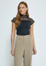 Load image into Gallery viewer, Vanessa Short Sleeve High Neck Top - Black
