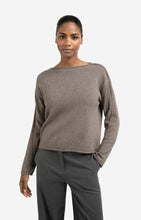 Load image into Gallery viewer, Wool Blend Boatneck Sweater - Brown Melange
