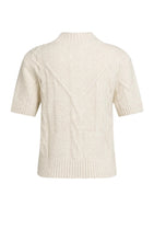 Load image into Gallery viewer, Cable Knit Short Sleeve Sweater - Off White Melange

