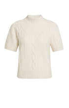 Load image into Gallery viewer, Cable Knit Short Sleeve Sweater - Off White Melange
