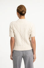 Load image into Gallery viewer, Cable Knit Short Sleeve Sweater - Off White Melange
