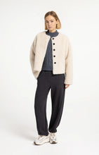 Load image into Gallery viewer, Cable Knit Short Sleeve Sweater - Arctic Grey

