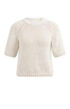 Load image into Gallery viewer, Heavy Yarn Short Sleeve Sweater - Beige

