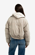 Load image into Gallery viewer, Cropped Puffer Jacket With Collar - Beige
