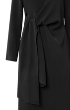 Load image into Gallery viewer, Long Sleeve Dress with knot detail - Black
