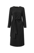 Load image into Gallery viewer, Long Sleeve Dress with knot detail - Black
