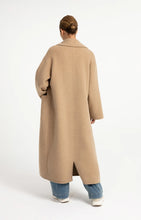 Load image into Gallery viewer, Extra Long Oversized Wool Blend Coat - Cornstalk Brown Melange
