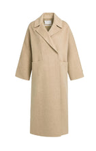 Load image into Gallery viewer, Extra Long Oversized Wool Blend Coat - Cornstalk Brown Melange
