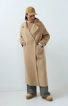 Load image into Gallery viewer, Extra Long Oversized Wool Blend Coat - Cornstalk Brown Melange
