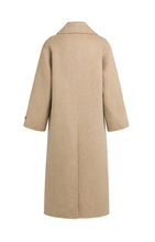 Load image into Gallery viewer, Extra Long Oversized Wool Blend Coat - Cornstalk Brown Melange
