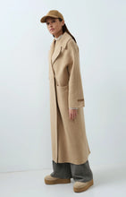 Load image into Gallery viewer, Extra Long Oversized Wool Blend Coat - Cornstalk Brown Melange
