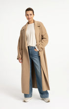 Load image into Gallery viewer, Extra Long Oversized Wool Blend Coat - Cornstalk Brown Melange
