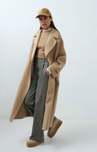 Load image into Gallery viewer, Extra Long Oversized Wool Blend Coat - Cornstalk Brown Melange
