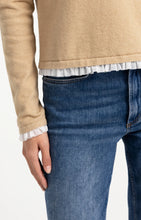 Load image into Gallery viewer, Fine Knit Top with ruffle trim
