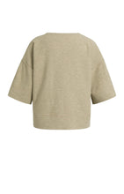 Load image into Gallery viewer, Fine knit oversize shirt with half sleeve - Olive Melange

