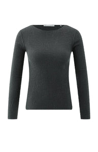 Fine Knit Textured Top - Oyster Black