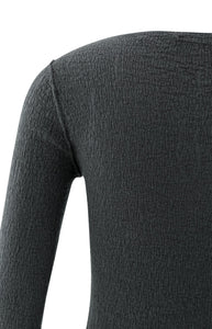 Fine Knit Textured Top - Oyster Black