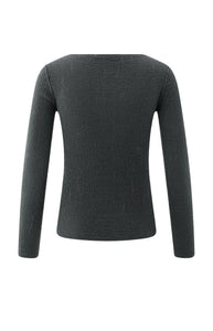 Fine Knit Textured Top - Oyster Black