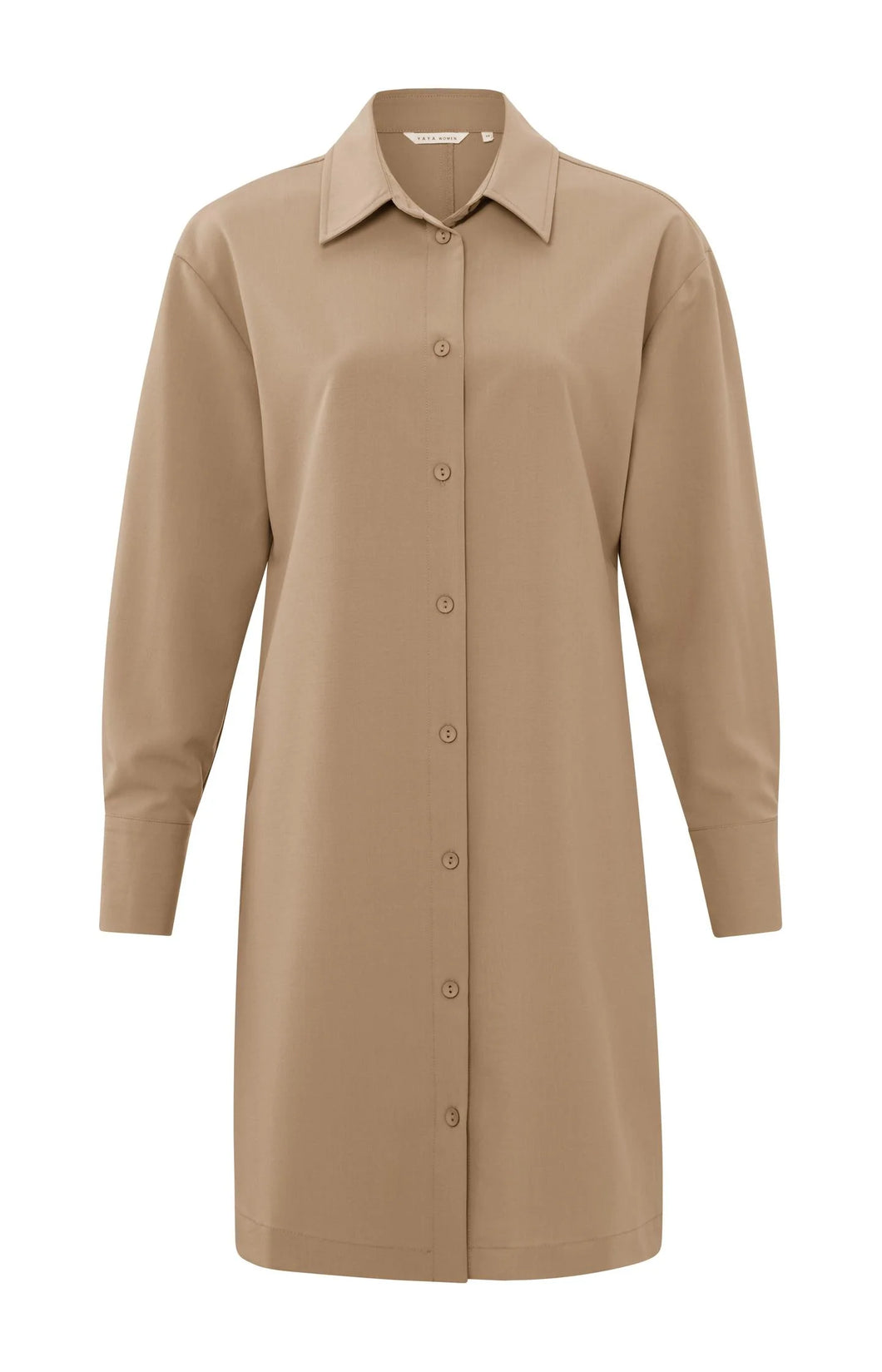 Fitted Blouse Dress - Tan