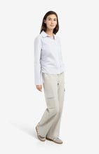 Load image into Gallery viewer, Striped Cotton Blouse with drawstring detail
