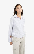 Load image into Gallery viewer, Striped Cotton Blouse with drawstring detail
