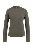 Load image into Gallery viewer, Fitted Mock Neck Long Sleeve Top - Brown
