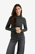 Load image into Gallery viewer, Fitted Mock Neck Long Sleeve Top - Anthracite
