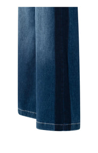 High Waist Wide Leg Contrast Denim 30"