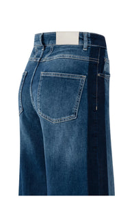 High Waist Wide Leg Contrast Denim 30"