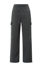 Load image into Gallery viewer, Wide Leg Cargo Trousers With Shine - Charcoal Grey
