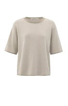 Load image into Gallery viewer, Jacquard Knit Tee - Sand Beige
