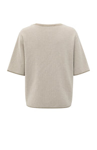Jacquard Knit Tee - Sand Beige