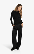 Load image into Gallery viewer, Jersey long sleeve top with gathered detail - Black
