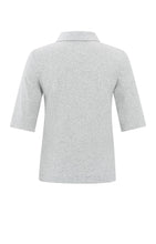 Load image into Gallery viewer, Fine Rib Jersey Polo Top - Grey
